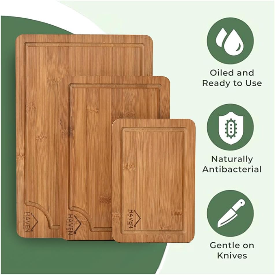 Haven Essentials Bamboo Cutting Board Set