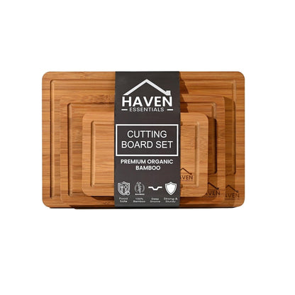 Haven Essentials Bamboo Cutting Board Set