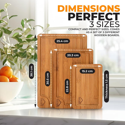 Haven Essentials Bamboo Cutting Board Set