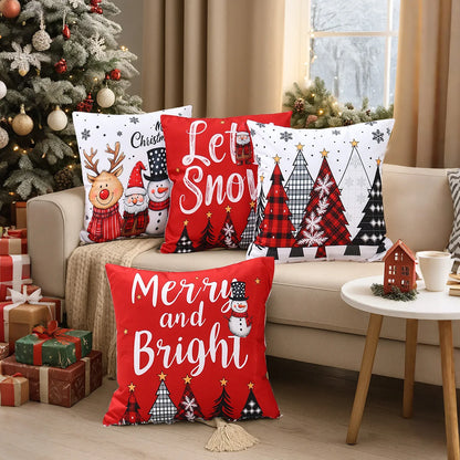 4pcs Merry Christmas Cushion Covers