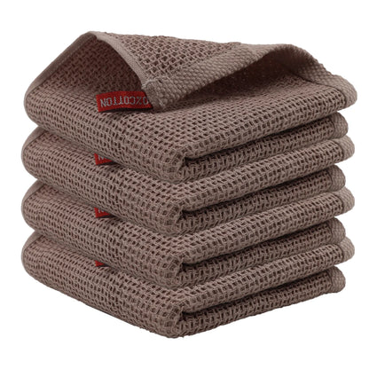 4 Pack Cotton Kitchen Towels – Ultra Absorbent Dishcloths for Cleaning & Drying, Lint-Free Double-Sided Waffle Weave Cloths, Soft & Durable 100% Cotton Dish Towels (34×34cm)