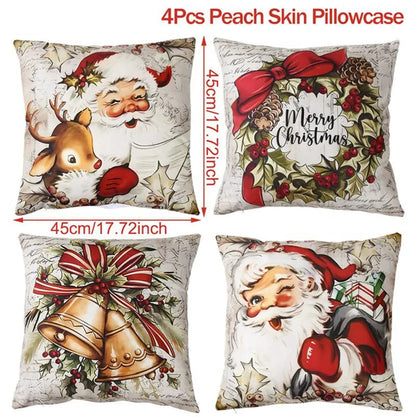 4pcs Merry Christmas Cushion Covers
