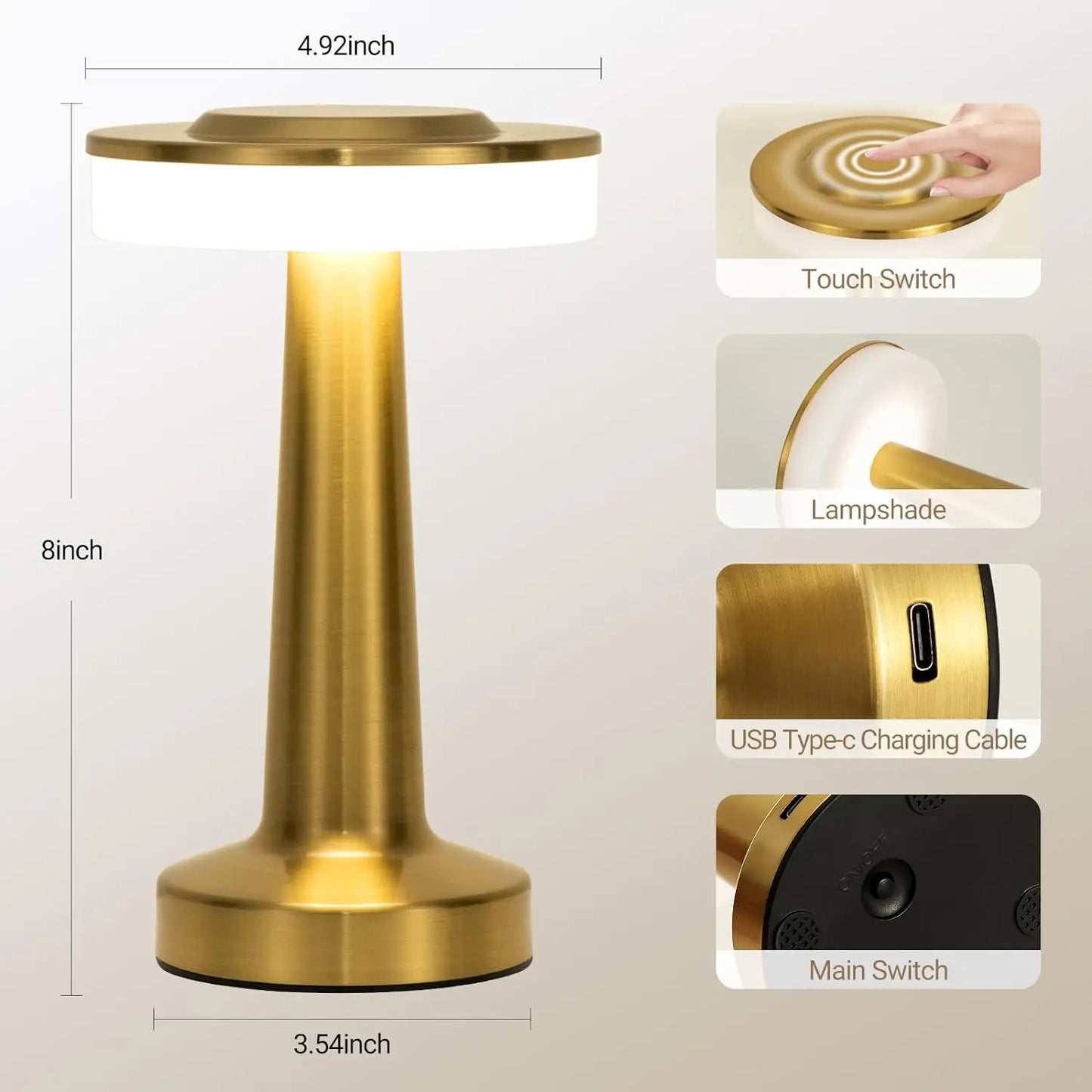 Retro LED Touch Table Lamp