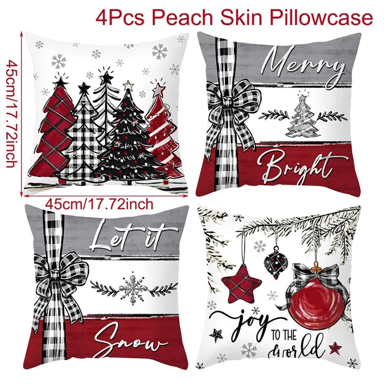 4pcs Merry Christmas Cushion Covers
