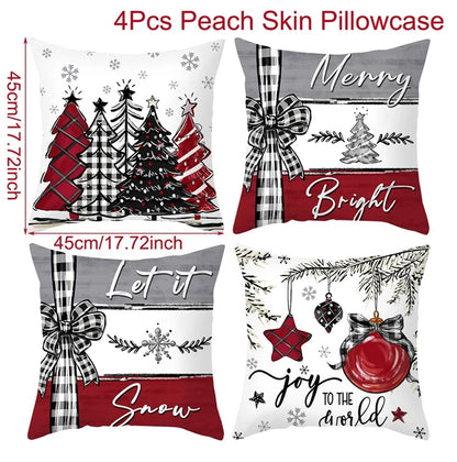 4pcs Merry Christmas Cushion Covers