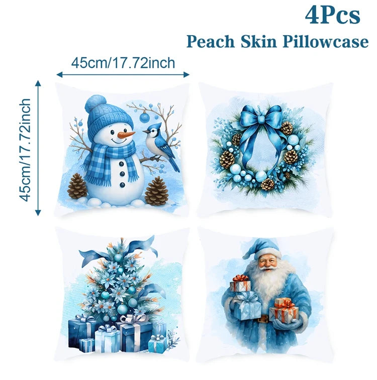4pcs Merry Christmas Cushion Covers