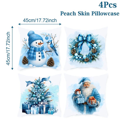 4pcs Merry Christmas Cushion Covers