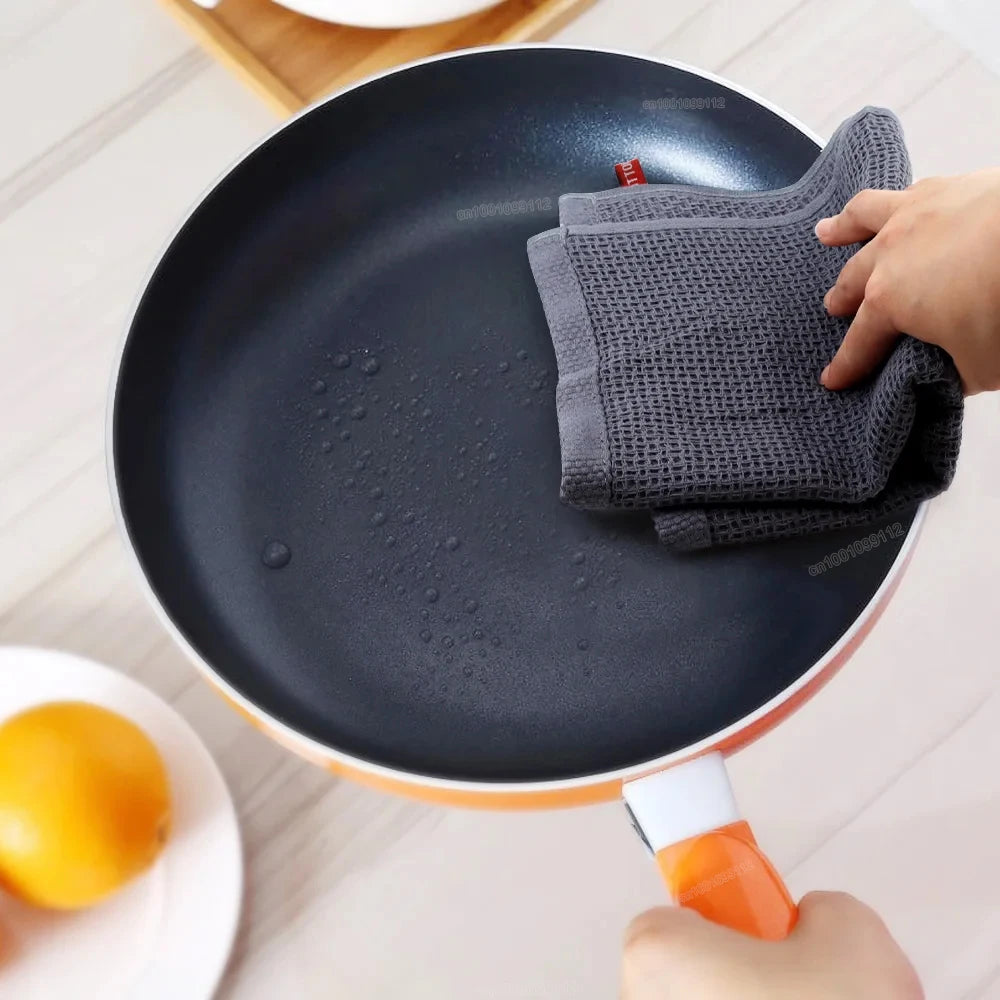 4 Pack Cotton Kitchen Towels – Ultra Absorbent Dishcloths for Cleaning & Drying, Lint-Free Double-Sided Waffle Weave Cloths, Soft & Durable 100% Cotton Dish Towels (34×34cm)