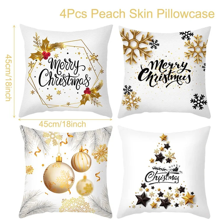 4pcs Merry Christmas Cushion Covers
