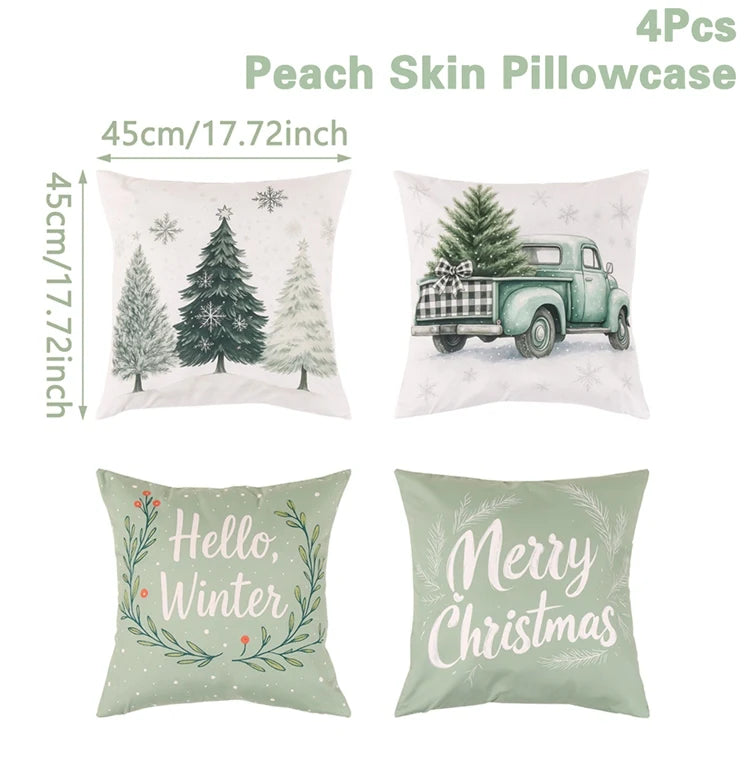 4pcs Merry Christmas Cushion Covers