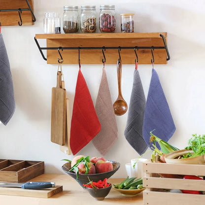 4 Pack Cotton Kitchen Towels – Ultra Absorbent Dishcloths for Cleaning & Drying, Lint-Free Double-Sided Waffle Weave Cloths, Soft & Durable 100% Cotton Dish Towels (34×34cm)