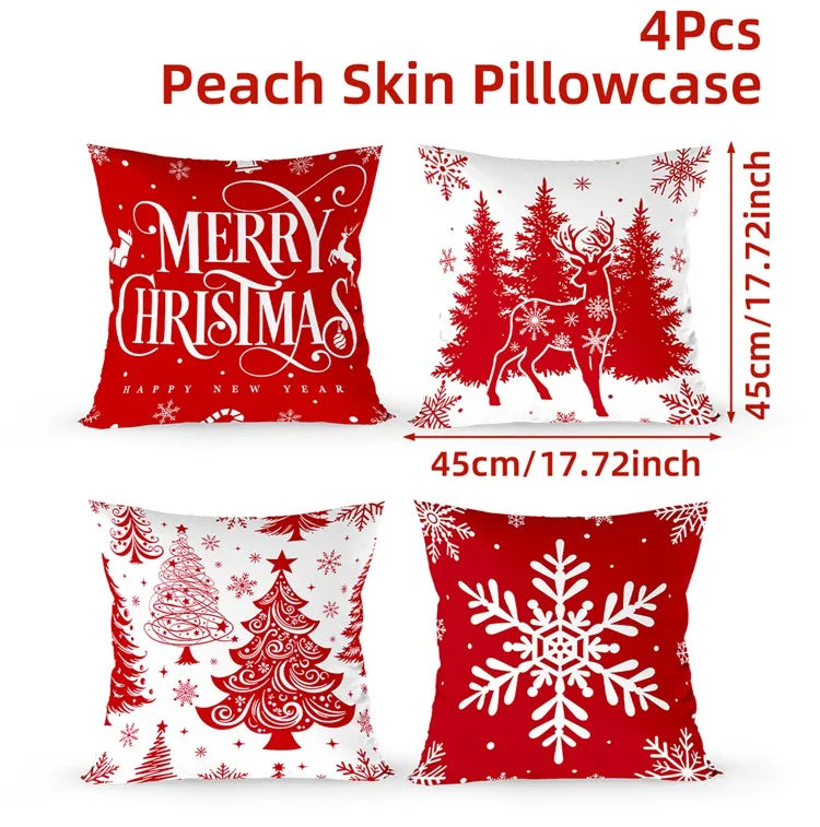 4pcs Merry Christmas Cushion Covers
