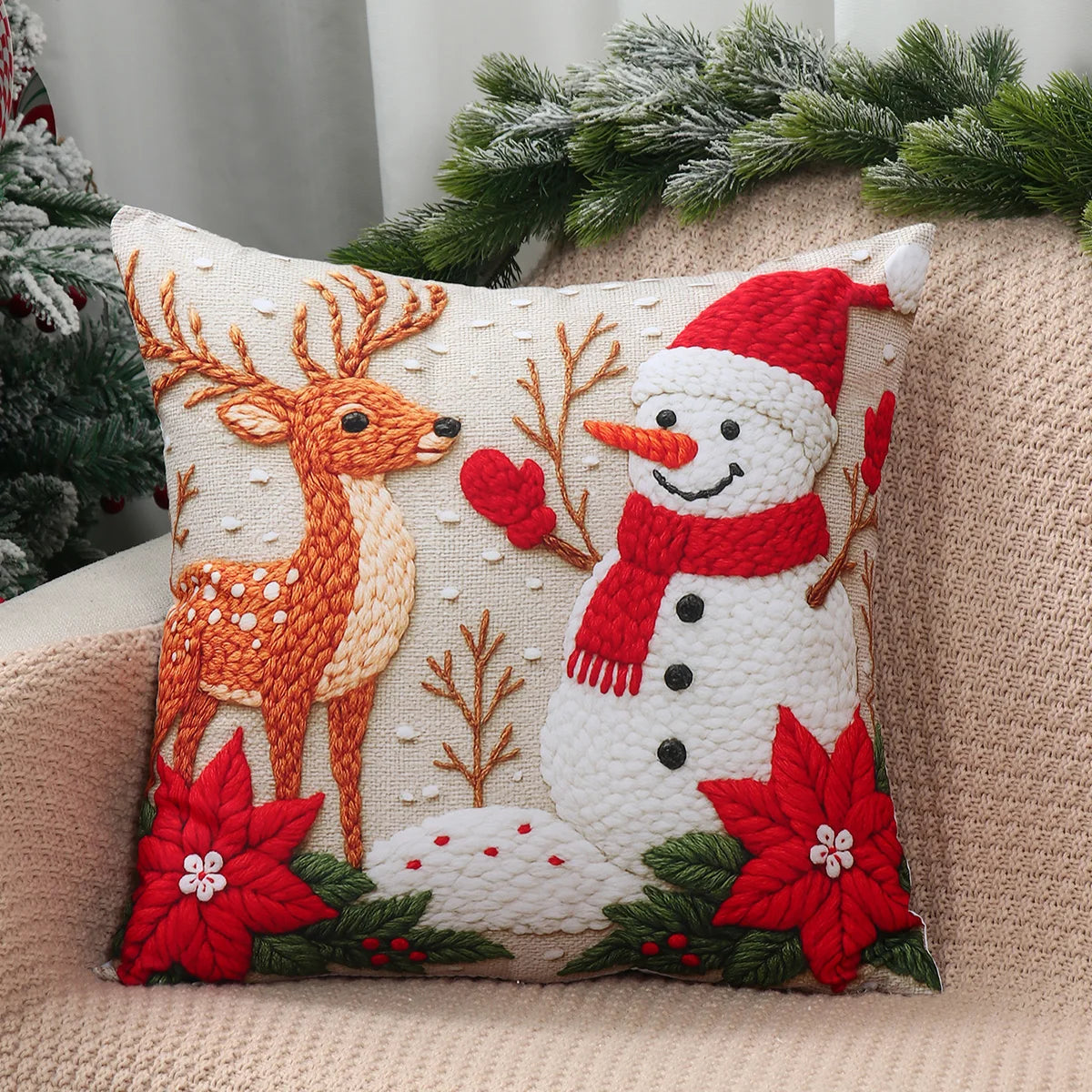 4pcs Merry Christmas Cushion Covers
