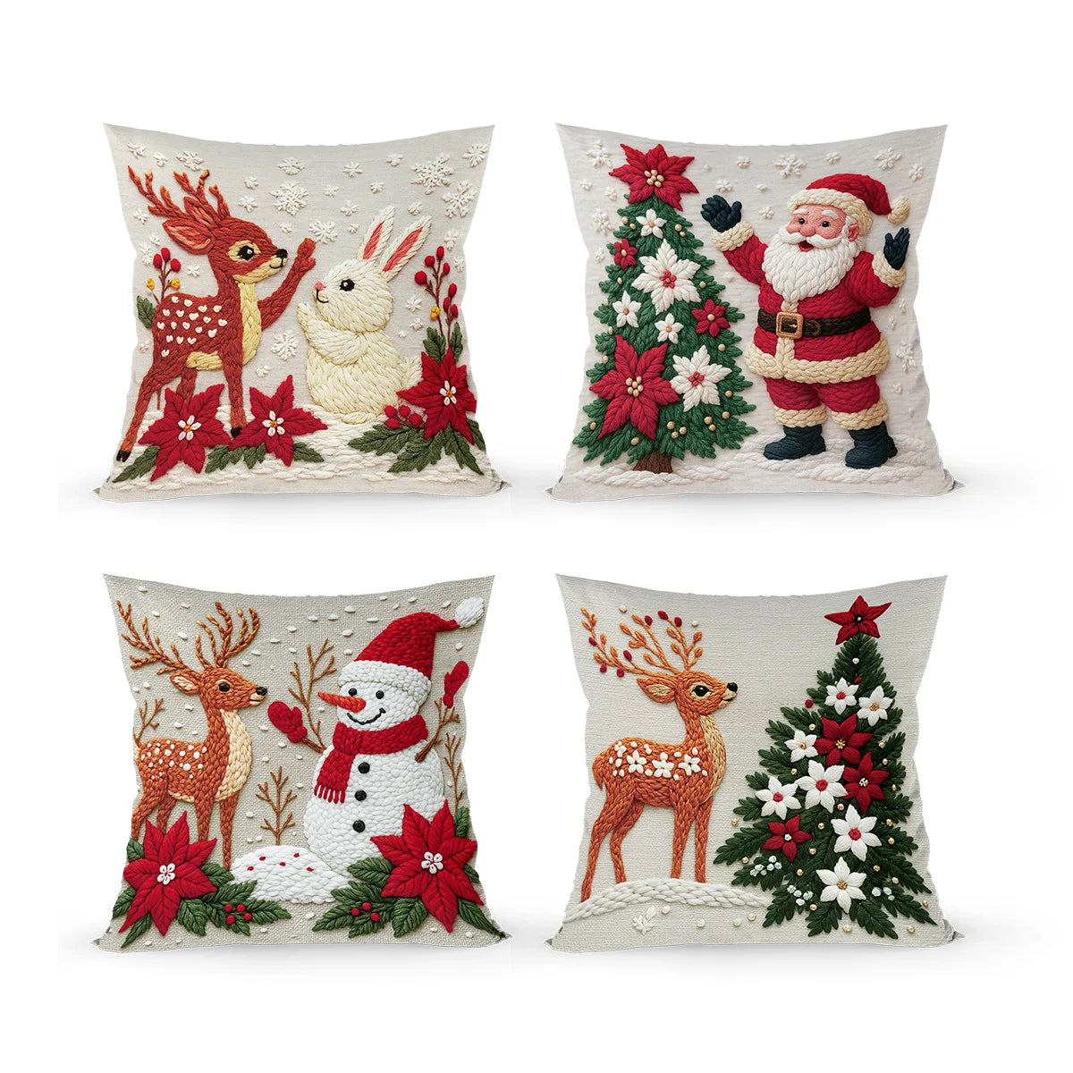 4pcs Merry Christmas Cushion Covers