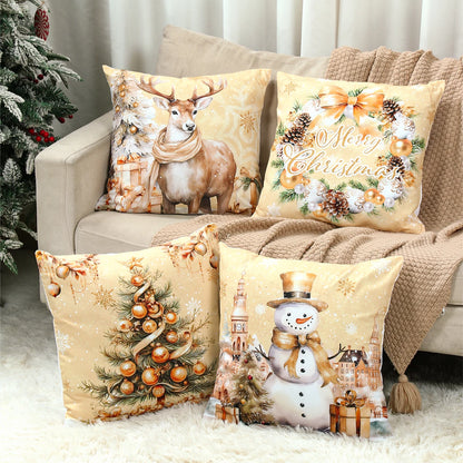 4pcs Merry Christmas Cushion Covers