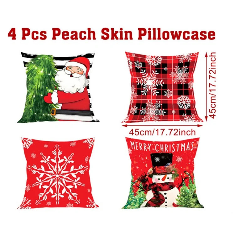4pcs Merry Christmas Cushion Covers