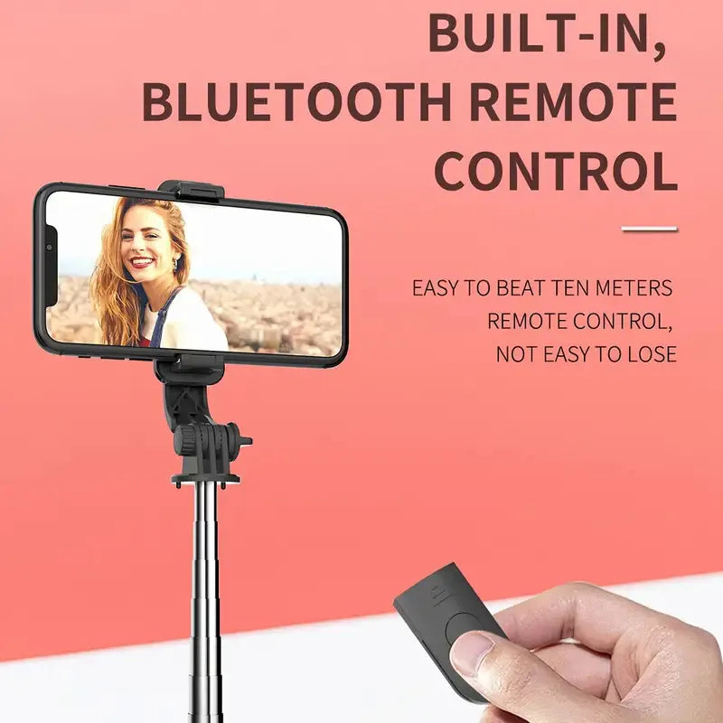 All In One Expandable Portable Tripod Selfie Stick With Bluetooth Remote