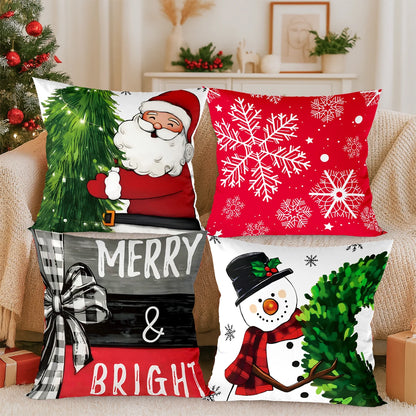 4pcs Merry Christmas Cushion Covers